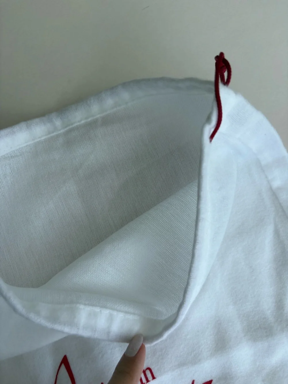 Christian Louboutin White Dust Bag with Red Logo